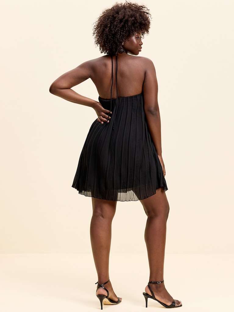 The Occasion by Old Navy Pleated Halter Swing Mini Dress
