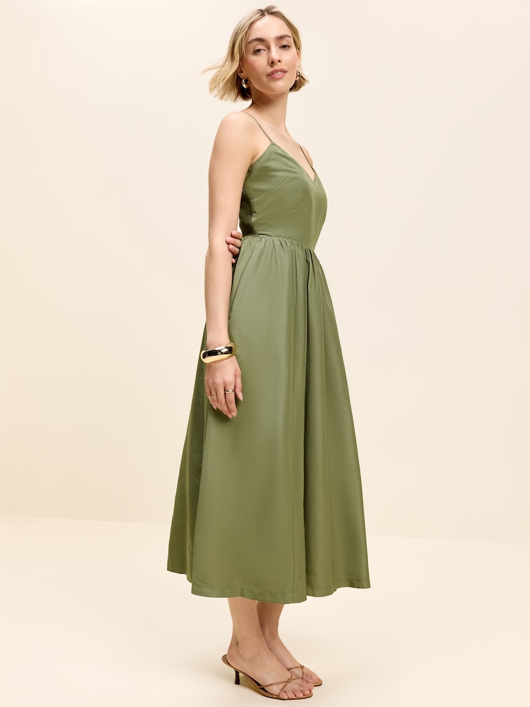The Occasion by Old Navy Fit & Flare Sleeveless Taffeta Midi Dress