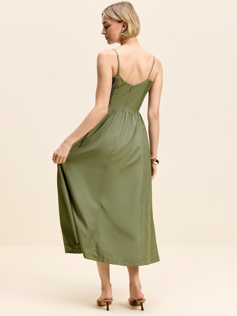 The Occasion by Old Navy Fit & Flare Sleeveless Taffeta Midi Dress