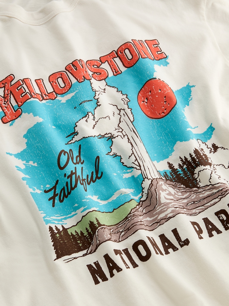 Yellowstone National Park™ Crew-Neck Oversized Crop T-Shirt