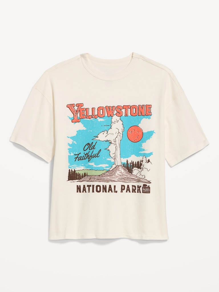 Yellowstone National Park™ Crew-Neck Oversized Crop T-Shirt