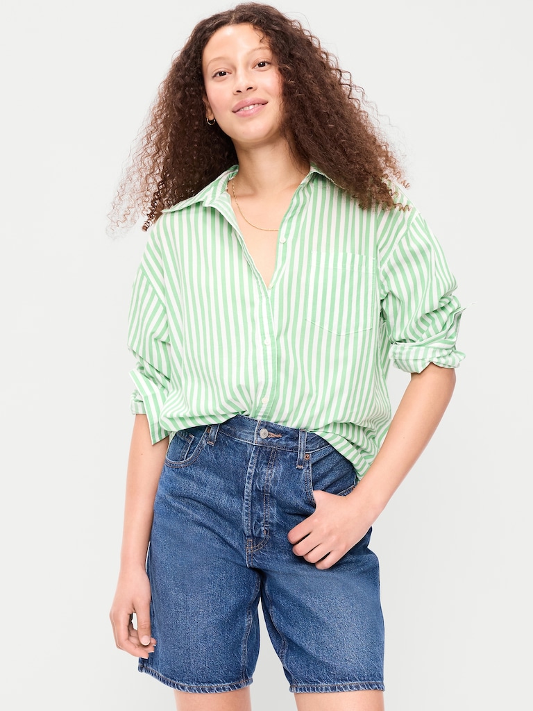 Oversized Button-Down Boyfriend Shirt