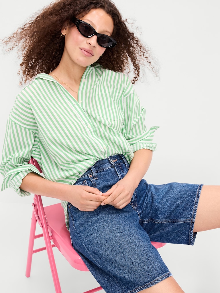 Oversized Button-Down Boyfriend Shirt