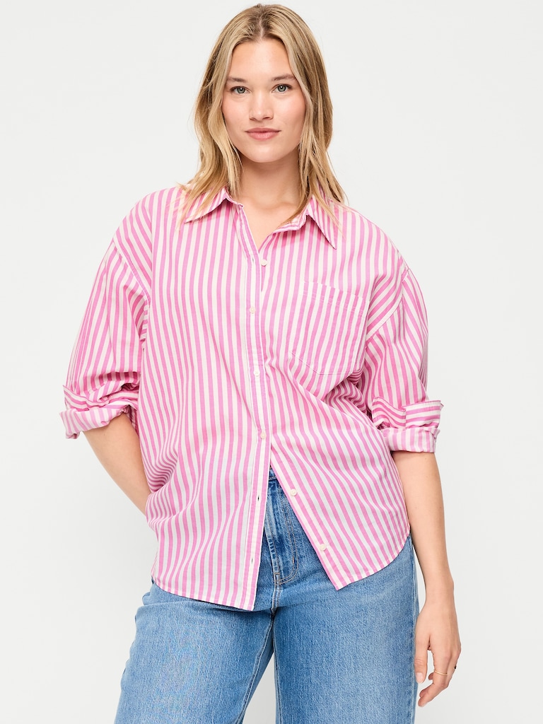 Oversized Button-Down Boyfriend Shirt