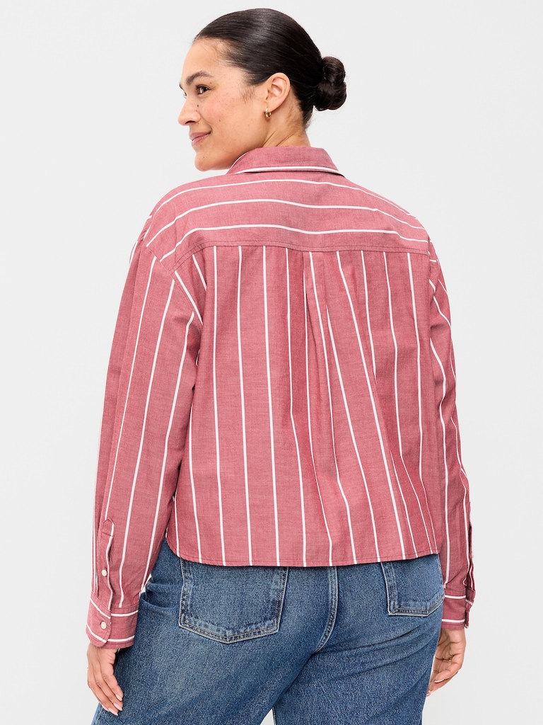 Cropped Button-Down Shirt