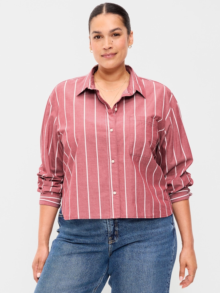 Cropped Button-Down Shirt