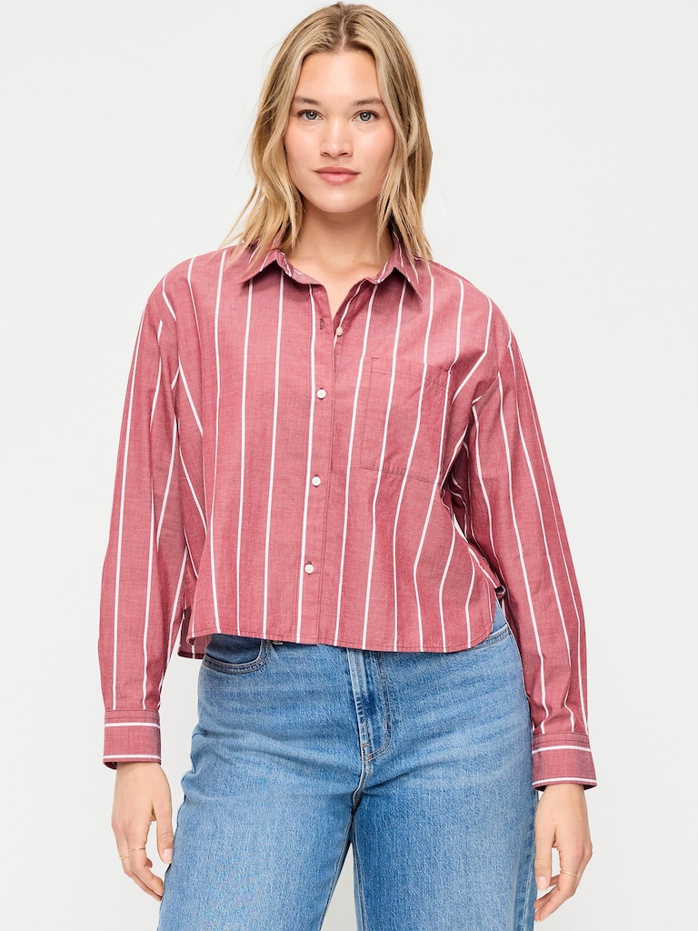 Cropped Button-Down Shirt