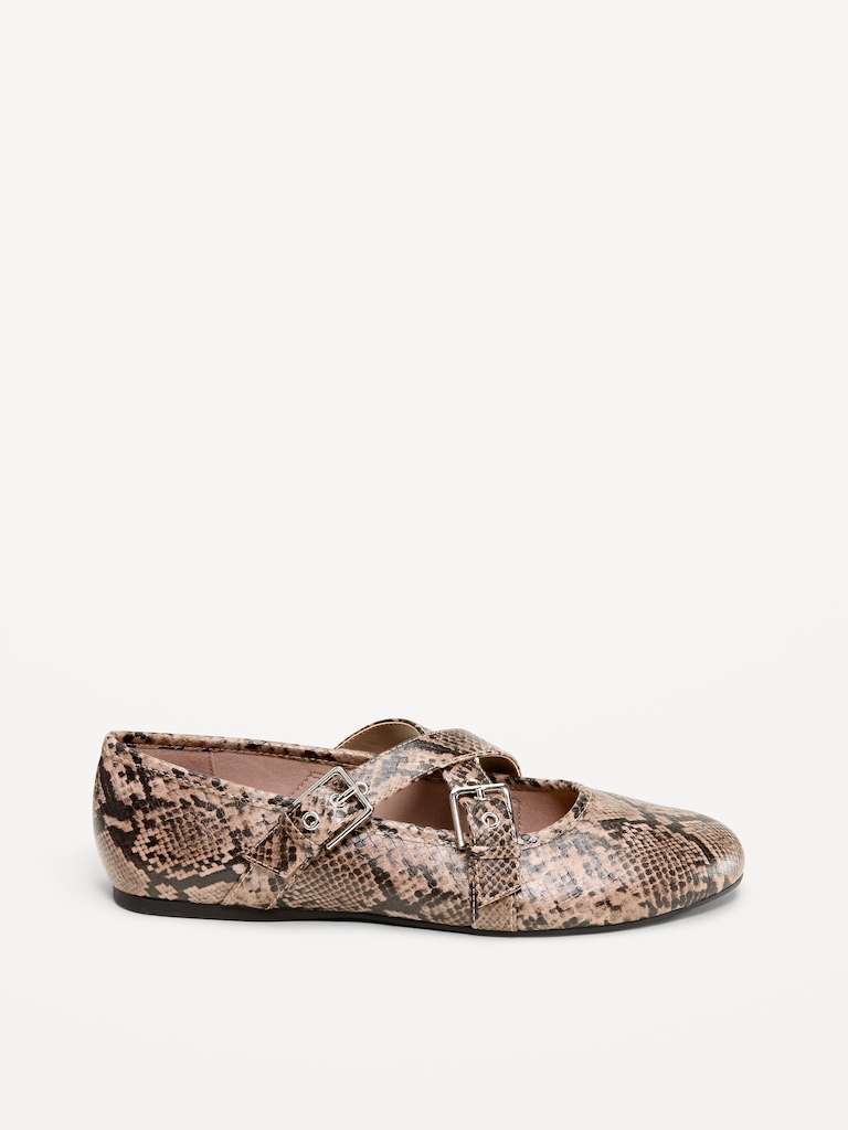 Buckle-Strap Mary Jane Ballet Flats for Women