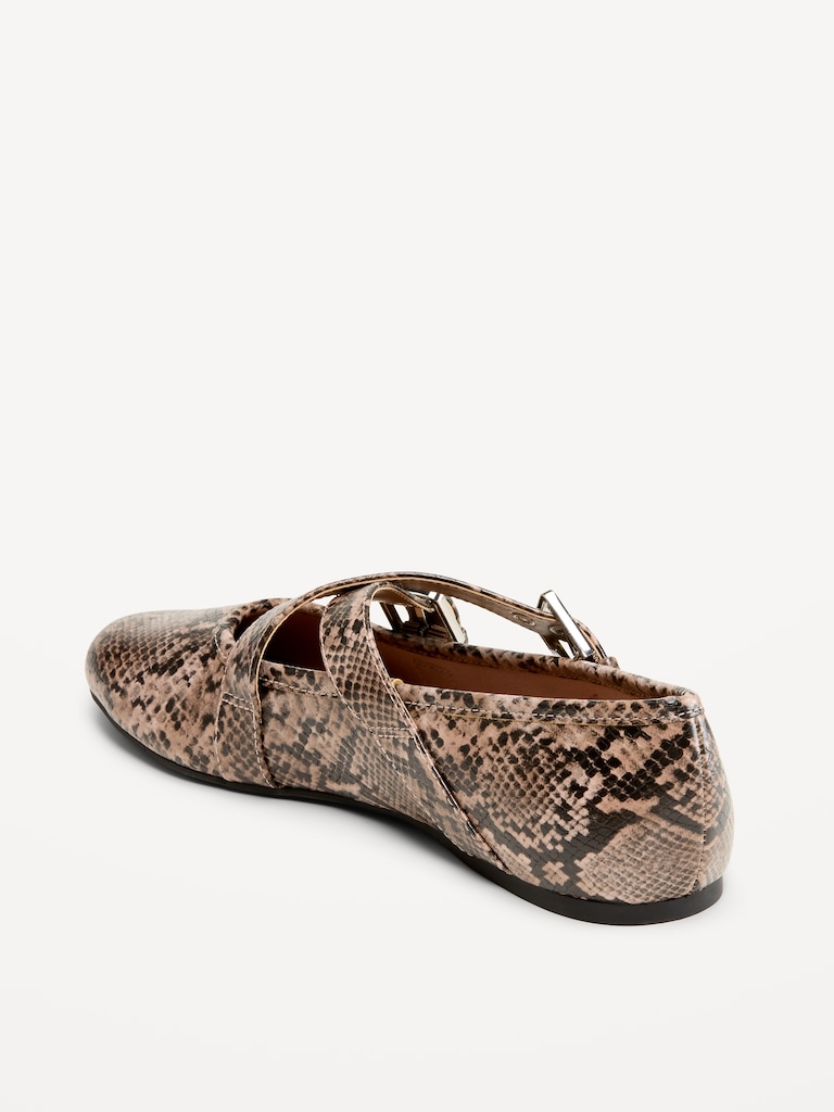 Buckle-Strap Mary Jane Ballet Flats for Women
