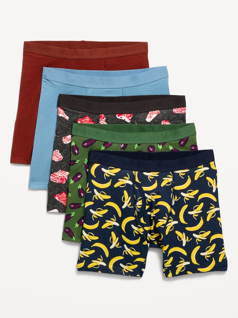 5-Pack Soft-Washed Boxer Briefs -- 6.25-inch inseam