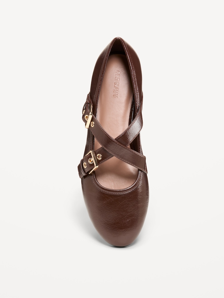 Buckle-Strap Mary Jane Ballet Flats for Women