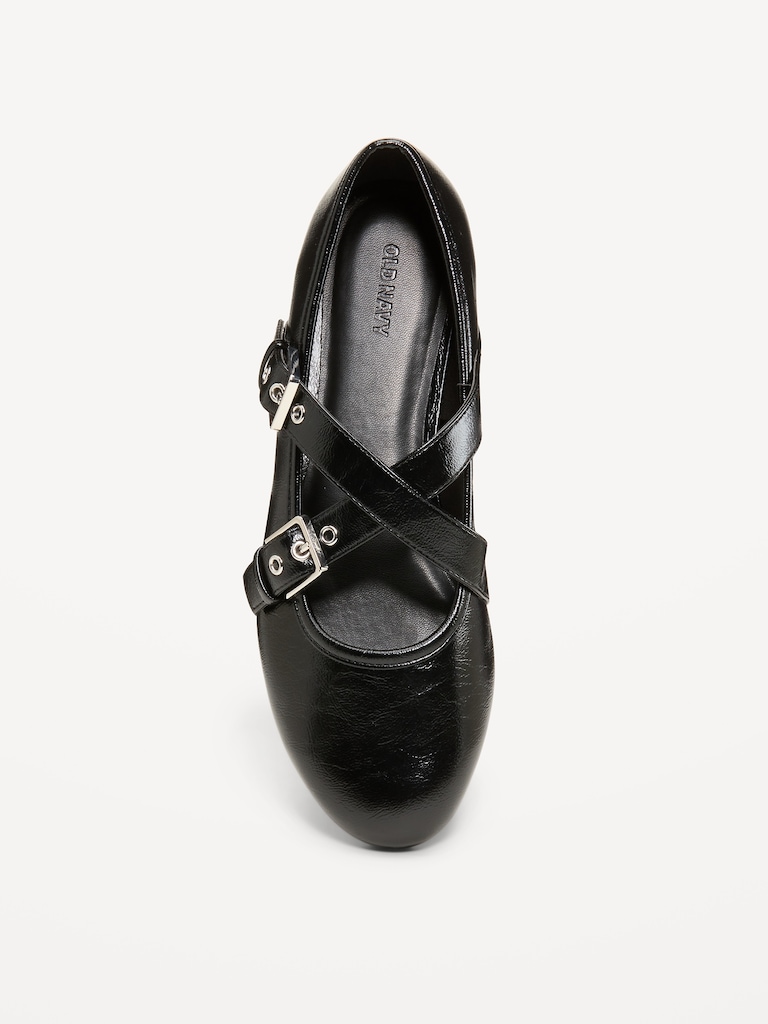 Buckle-Strap Mary Jane Ballet Flats for Women