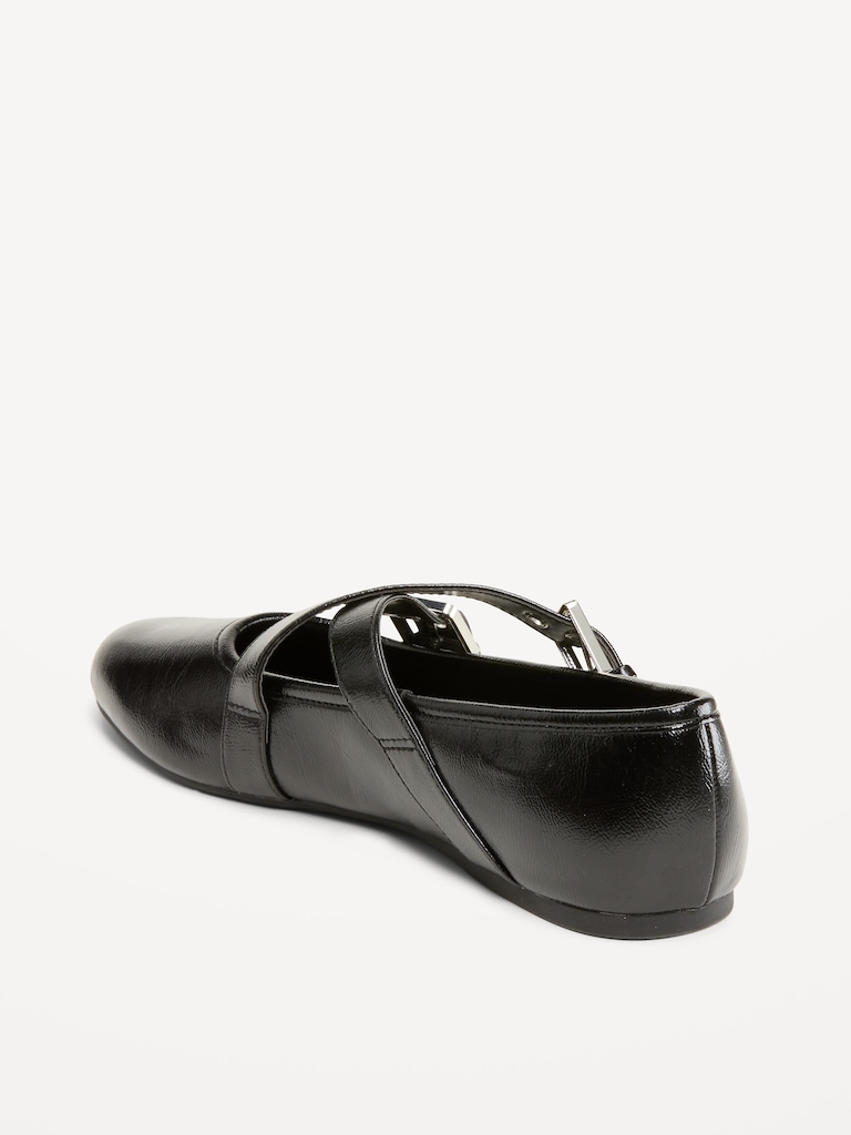 Buckle-Strap Mary Jane Ballet Flats for Women