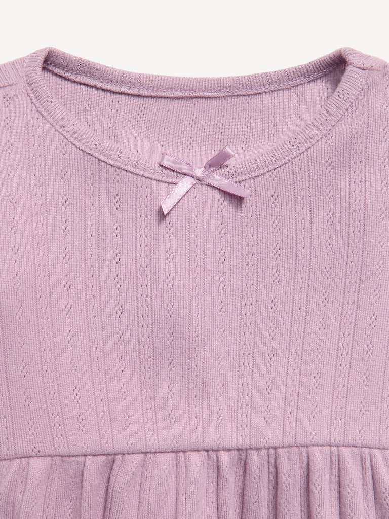 Long-Sleeve Pointelle-Knit Top and Pants Set for Baby