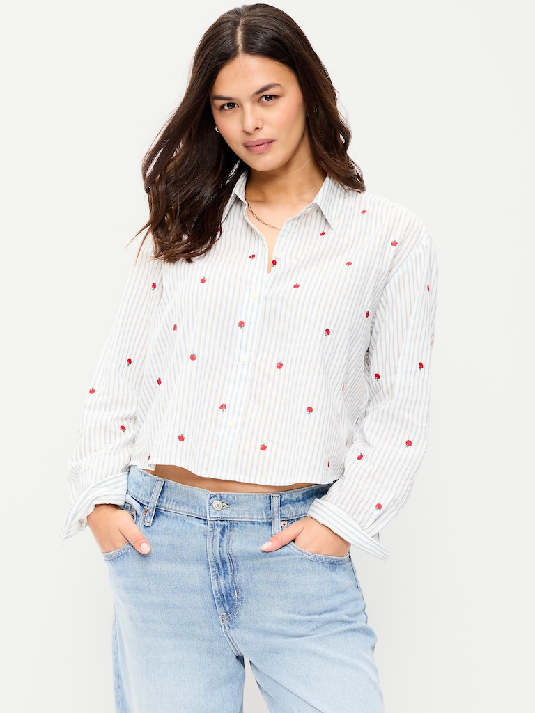 Cropped Button-Down Shirt