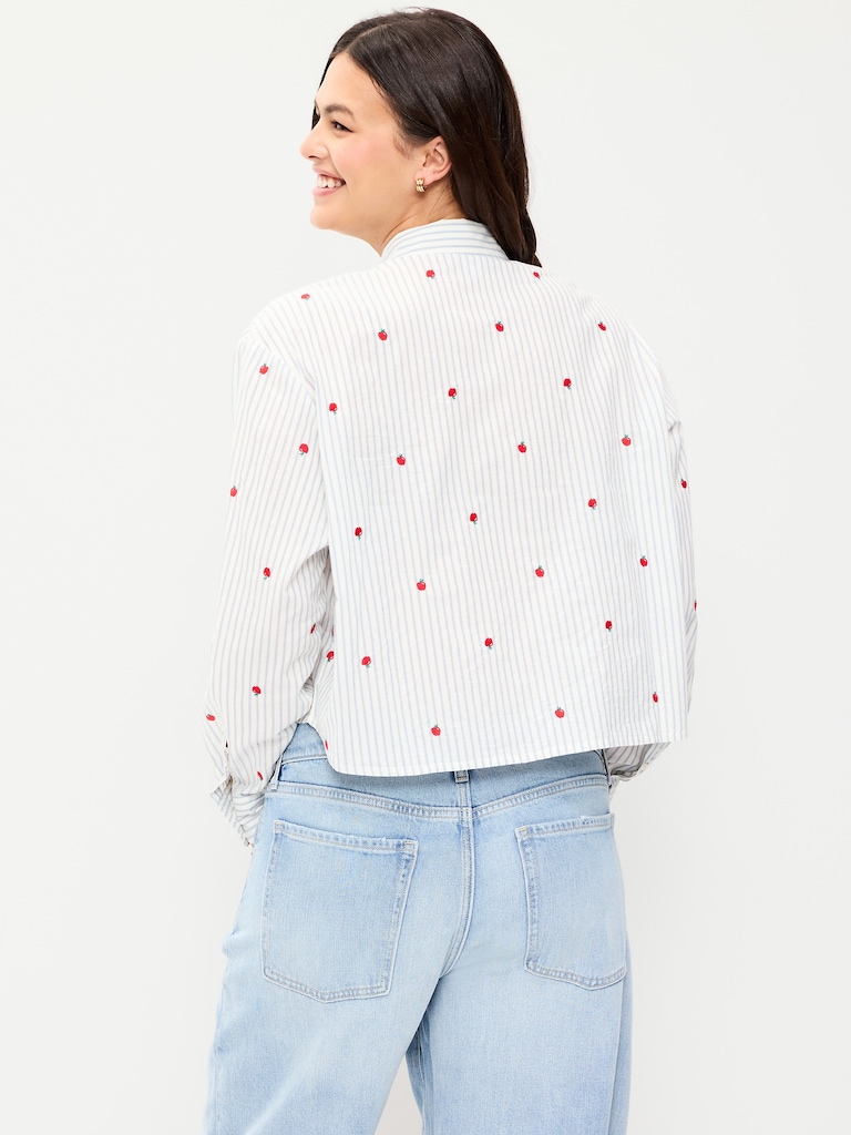 Cropped Button-Down Shirt