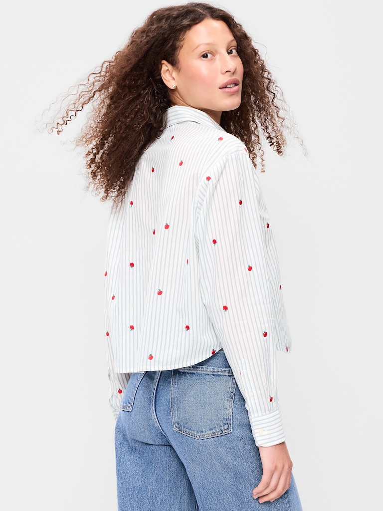 Cropped Button-Down Shirt