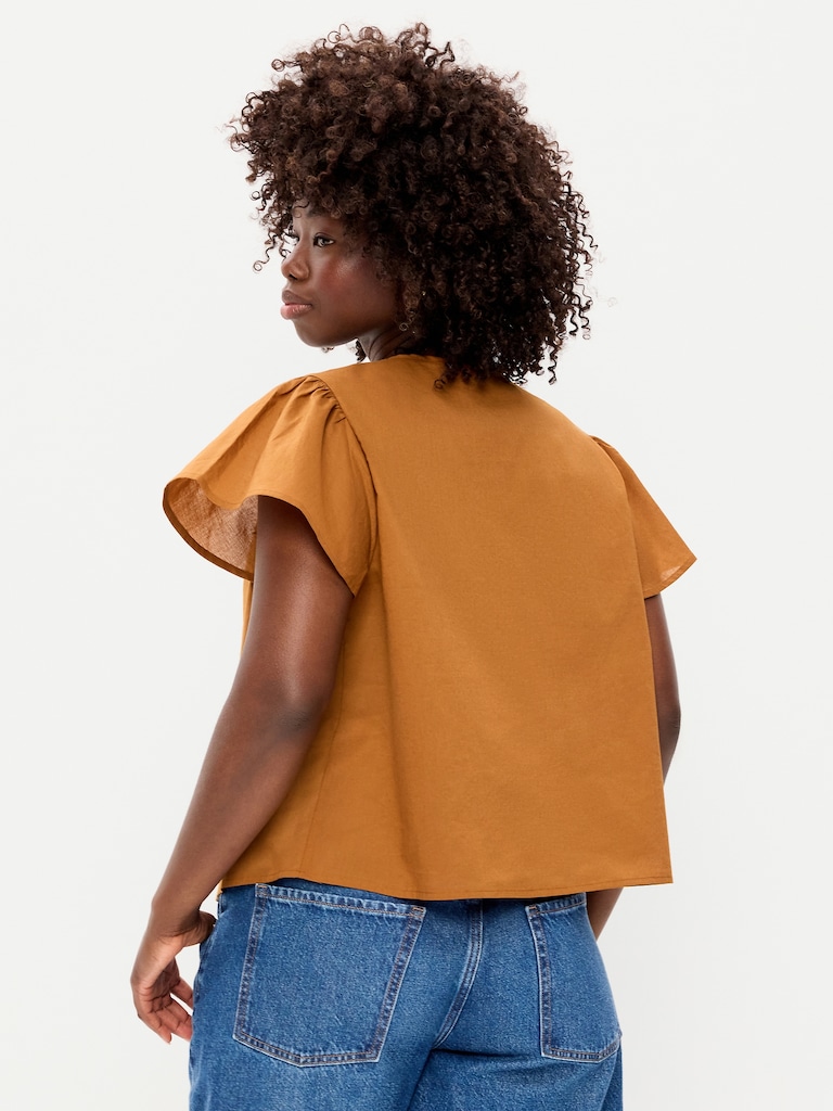 Short-Sleeve Embroidered Trousseau Top