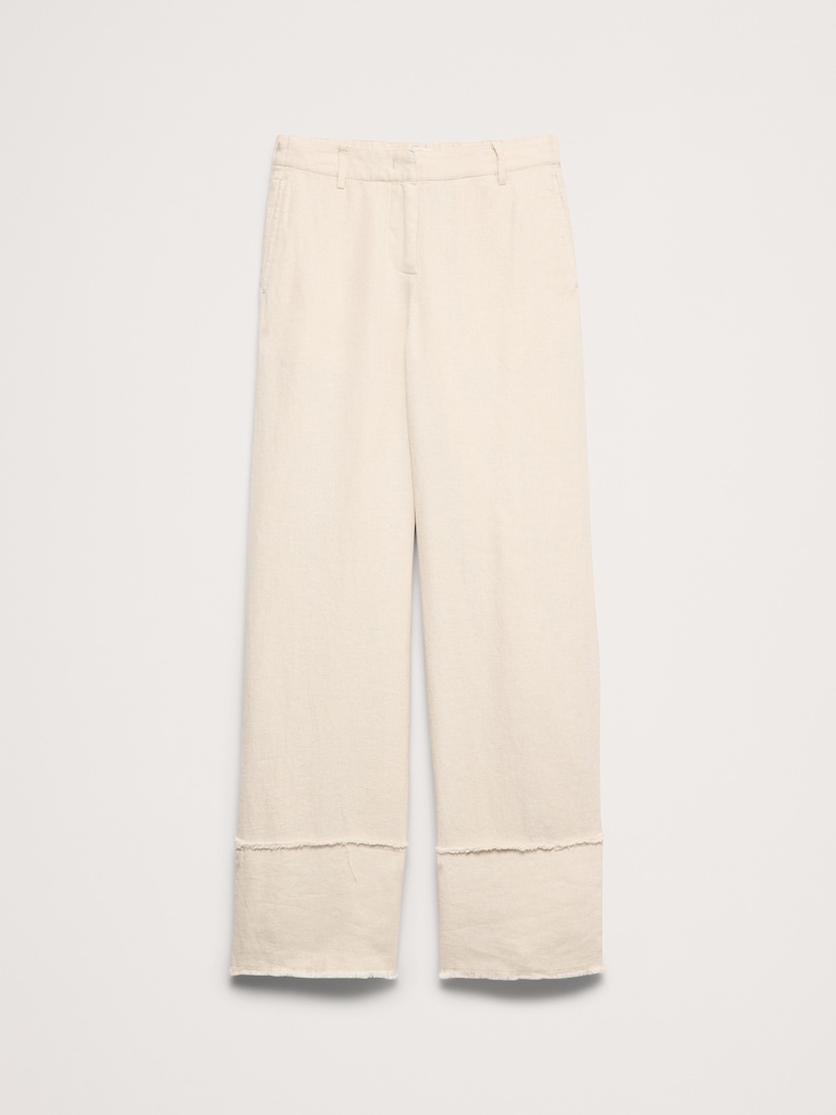 The Everyday Wide-Leg Pant in Fringe-Hem Linen