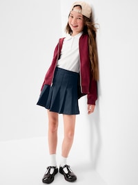 School Uniform Ponte-Knit Pleated Skort for Girls