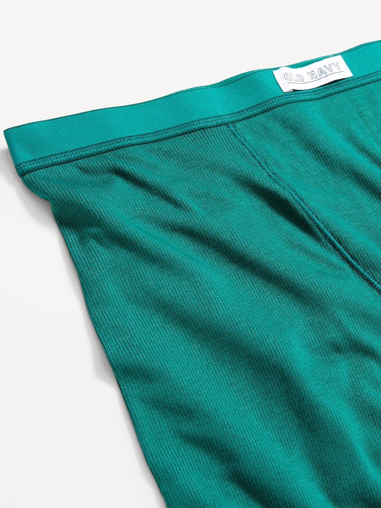 High-Waisted Ribbed Boyshort Briefs -- 3-inch inseam