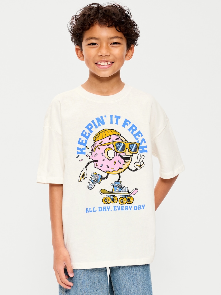 Oversized Short-Sleeve Graphic T-Shirt for Boys