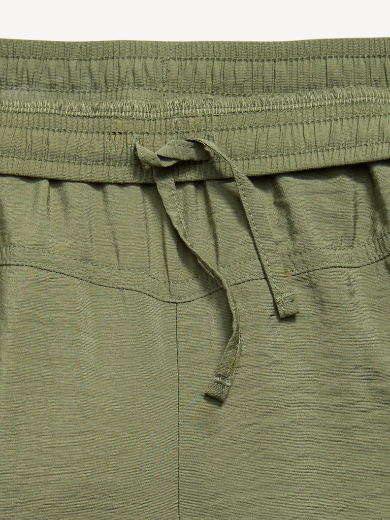 Sarouel à taille haute en tissu froissé pour fille