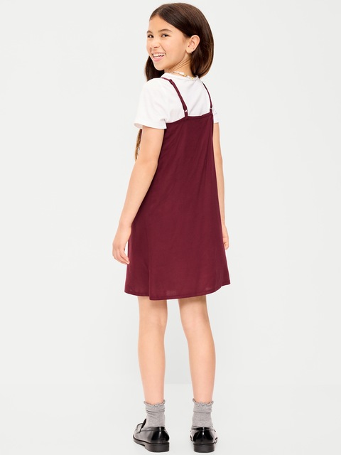 Short-Sleeve Graphic T-Shirt and Dress Set for Girls