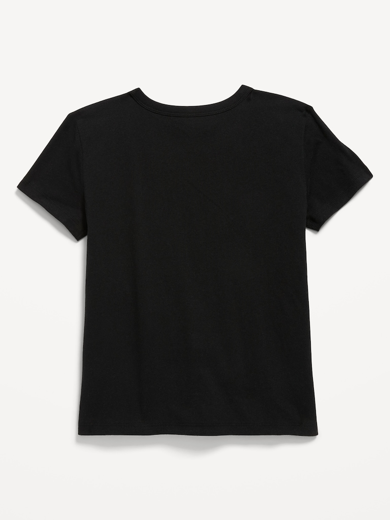 Softest Short-Sleeve Heart-Pocket T-Shirt for Girls