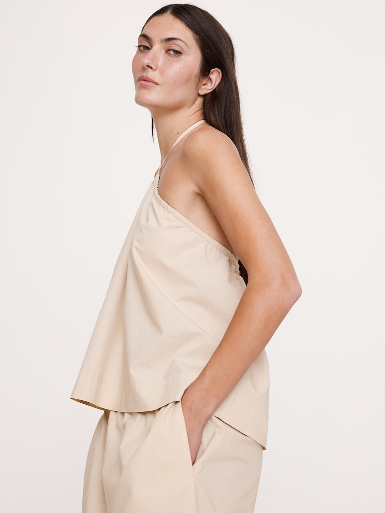 Cotton Poplin Halter Top