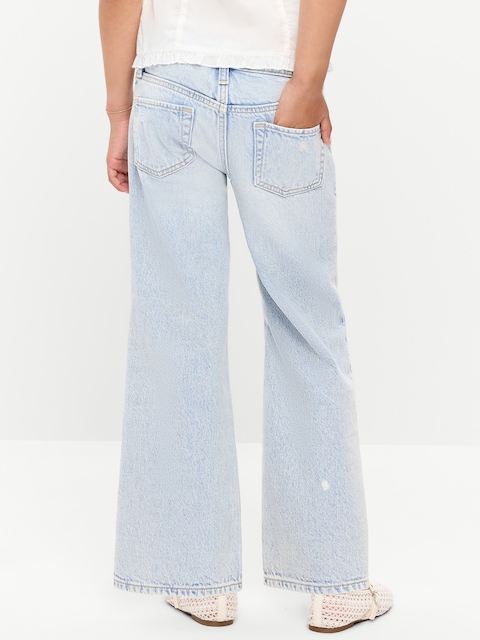 High-Waisted Ripped Baggy Wide-Leg Jeans for Girls