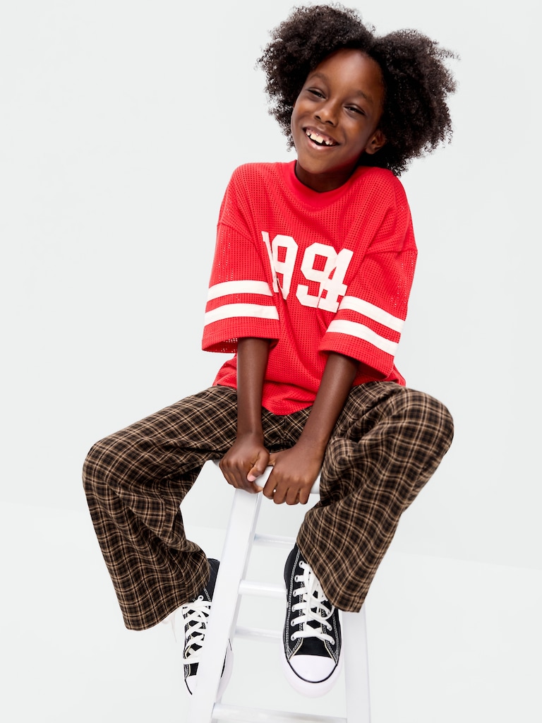 Pull-On Baggy Plaid Flannel Pants for Boys