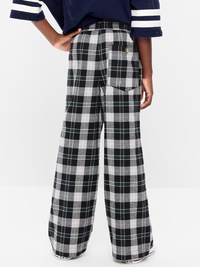 Pull-On Baggy Plaid Flannel Pants for Boys