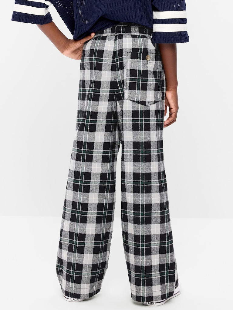 Pull-On Baggy Plaid Flannel Pants for Boys