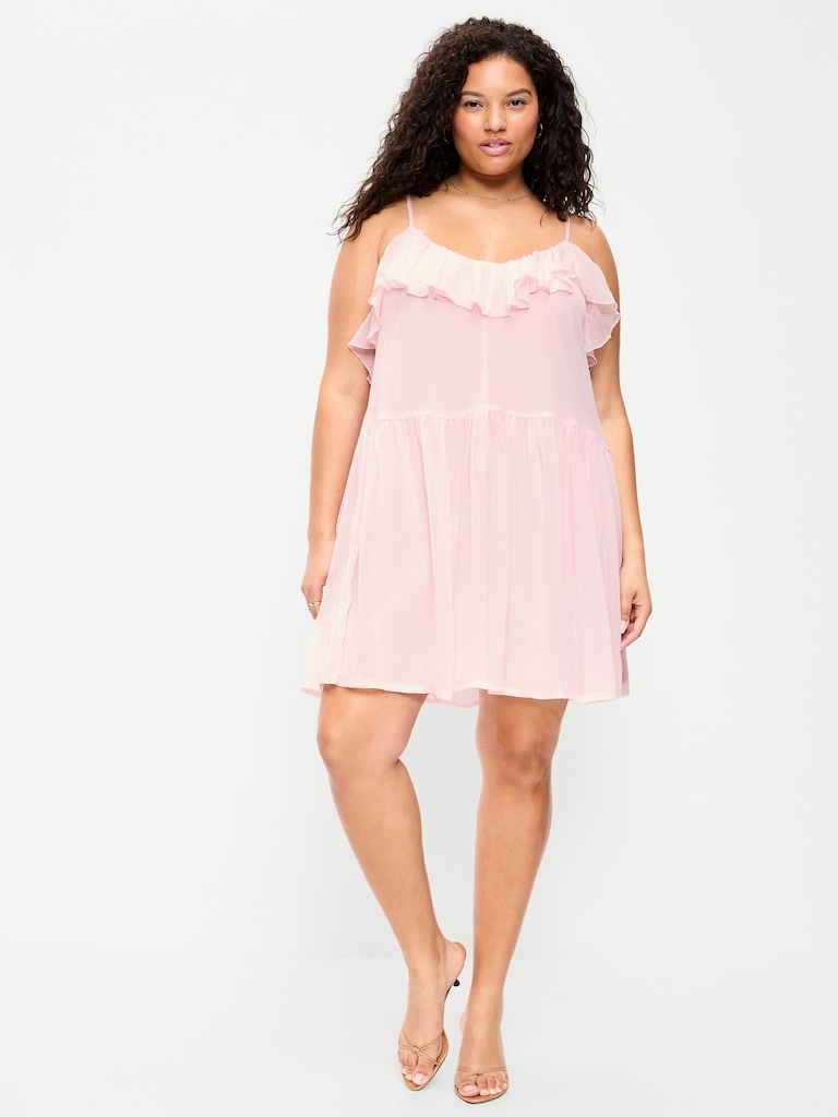 Ruffle-Front Flounce Mini Dress