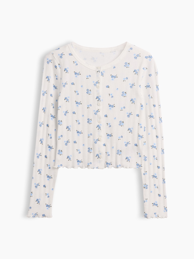 Kids Pointelle Rib Cardigan