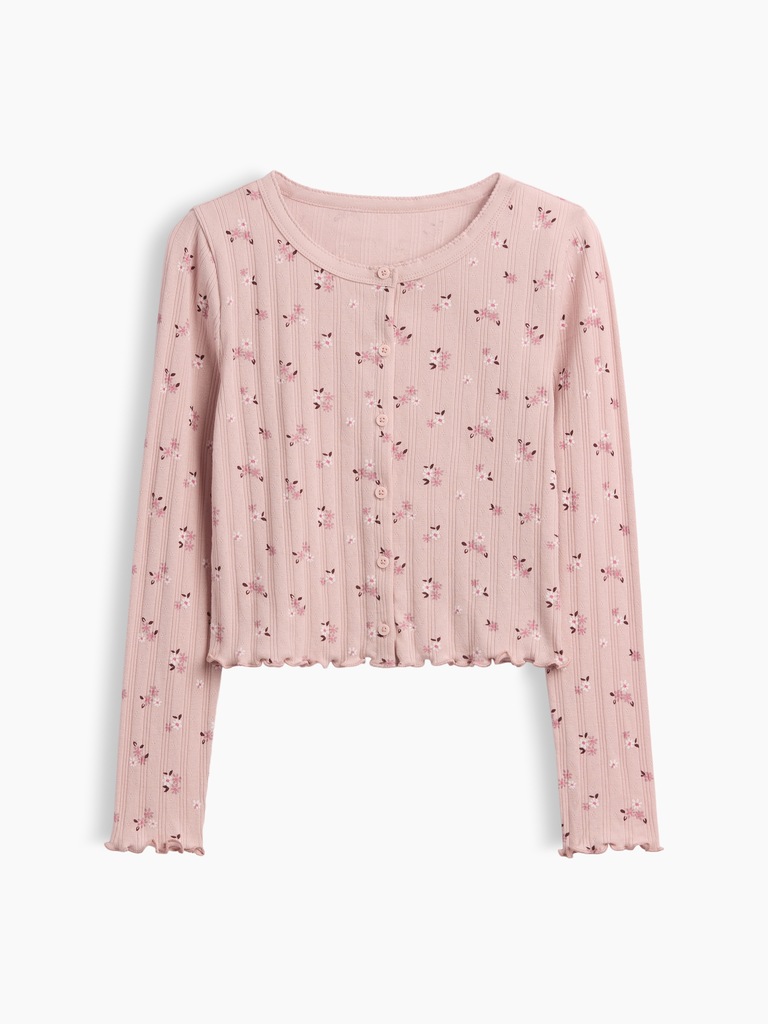 Kids Pointelle Rib Cardigan
