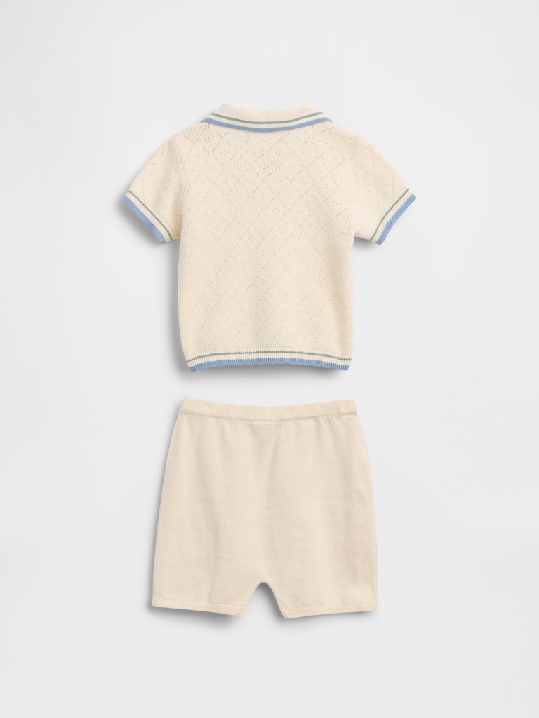 Baby Sweater Polo Outfit Set