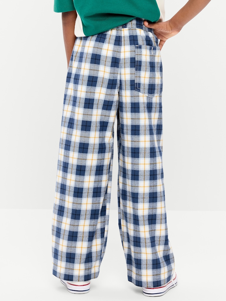 Pull-On Baggy Plaid Flannel Pants for Boys