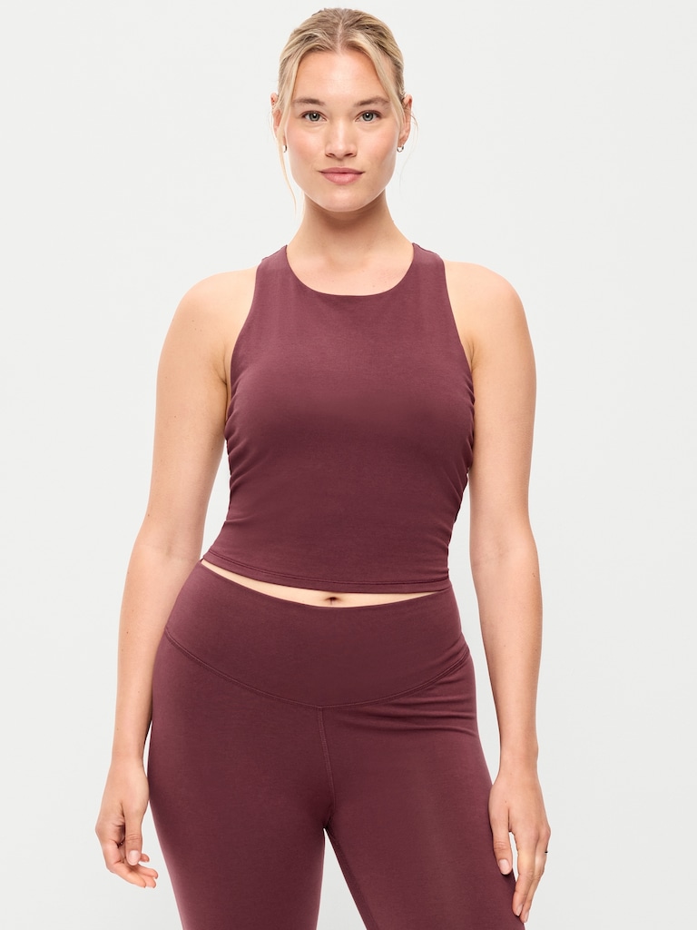Medium Support PowerSoft High-Neck Racerback Sports Bra