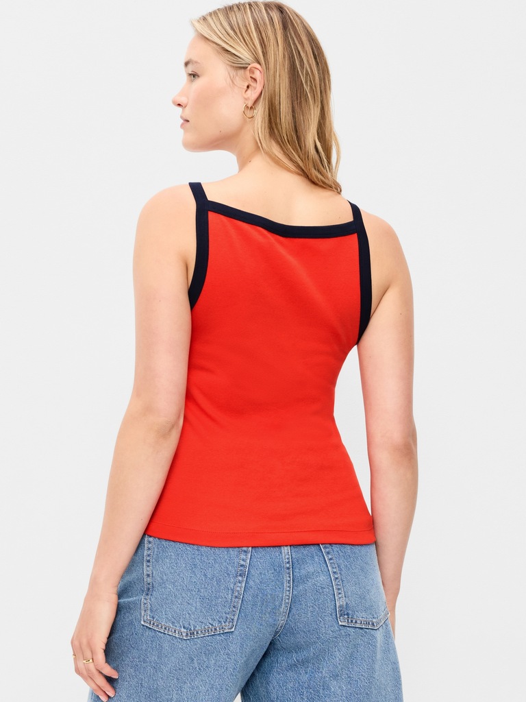 Snug Apron-Neck Tank Top