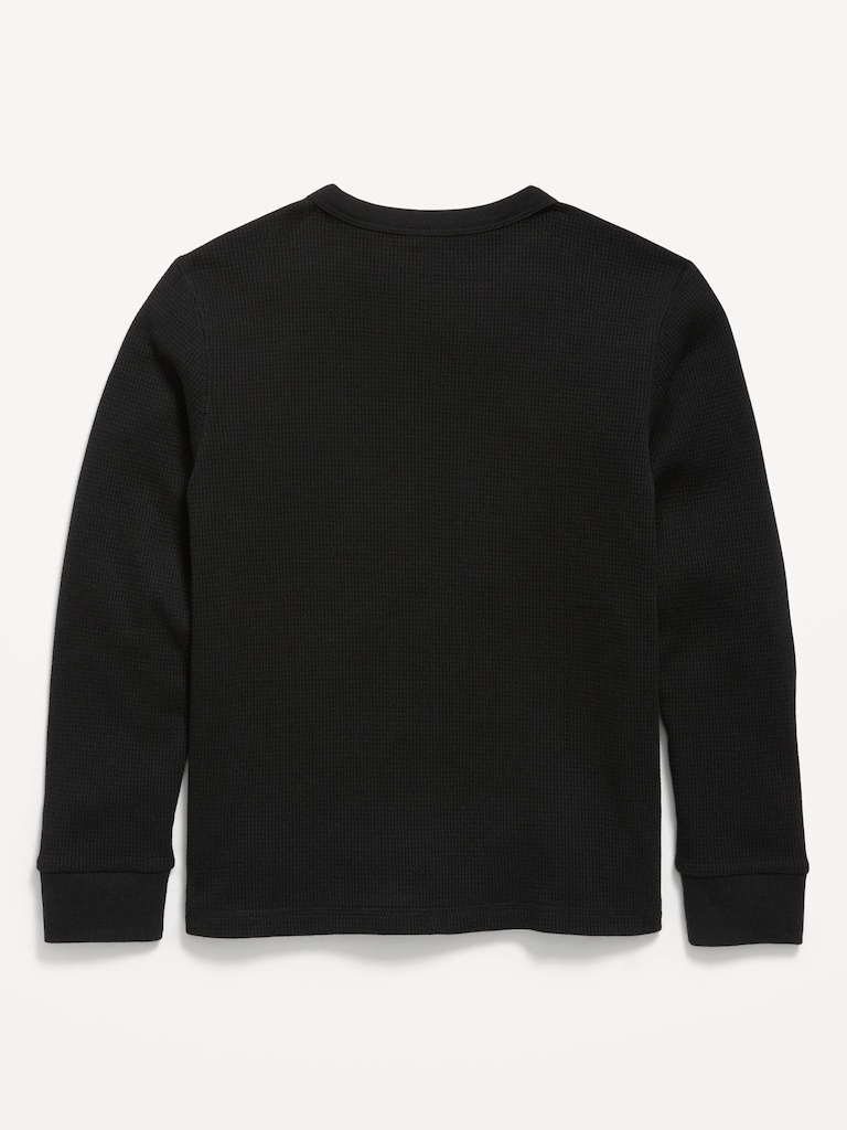 Long-Sleeve Waffle-Knit T-Shirt for Boys
