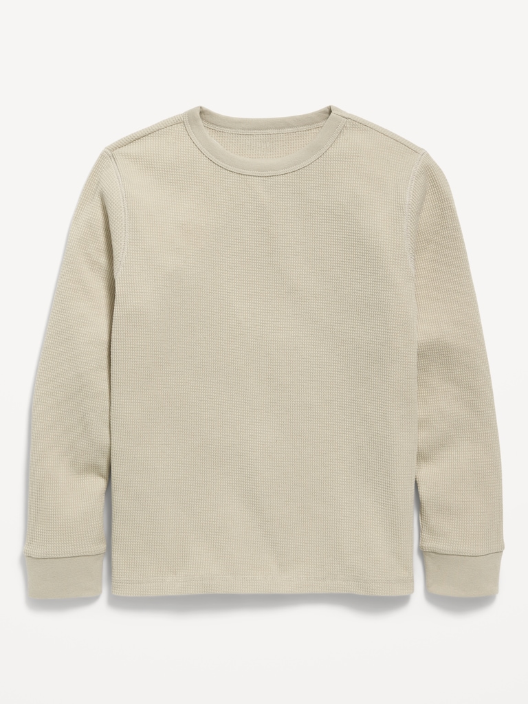 Long-Sleeve Waffle-Knit T-Shirt for Boys