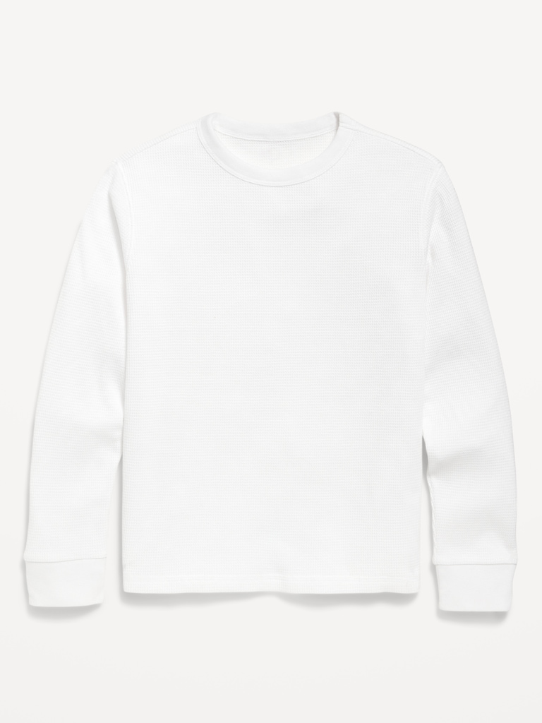 Long-Sleeve Waffle-Knit T-Shirt for Boys