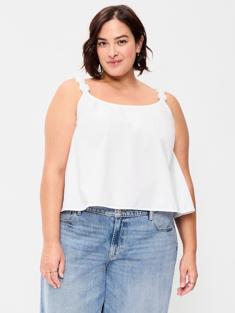 Rosette-Strap Tank Top