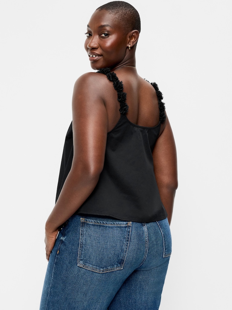 Rosette-Strap Tank Top