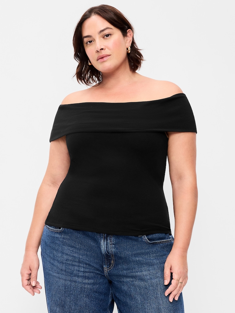 Off-The-Shoulder Fitted Top