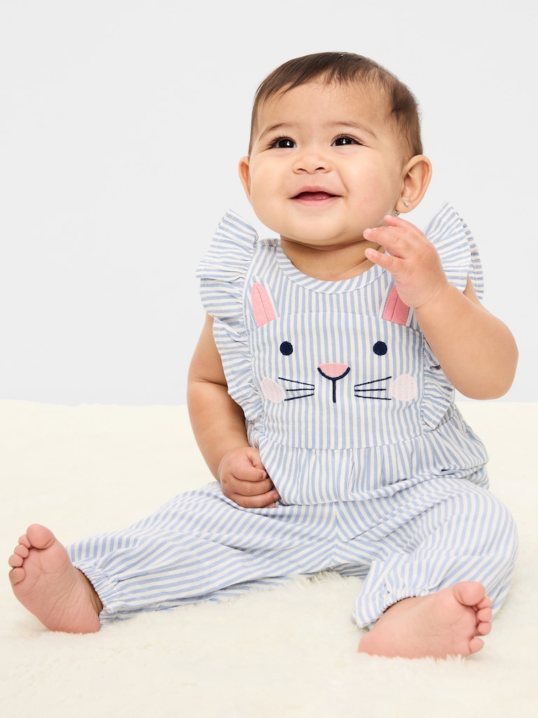 Sleeveless Ruffle-Trim One-Piece for Baby