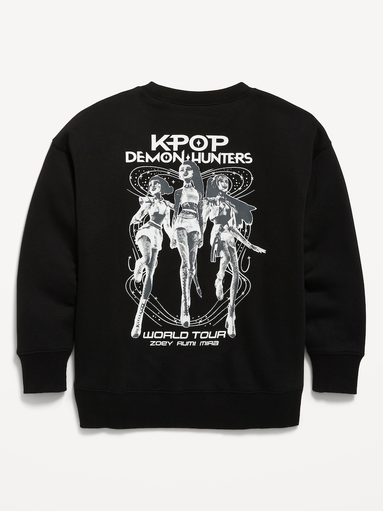 Chandail long surdimensionné en coton ouaté à imprimé KPop Demon Hunters™ pour fille