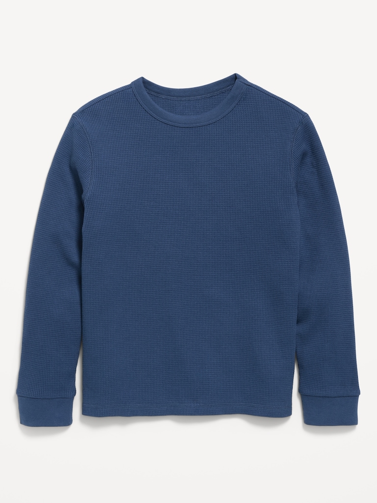 Long-Sleeve Waffle-Knit T-Shirt for Boys